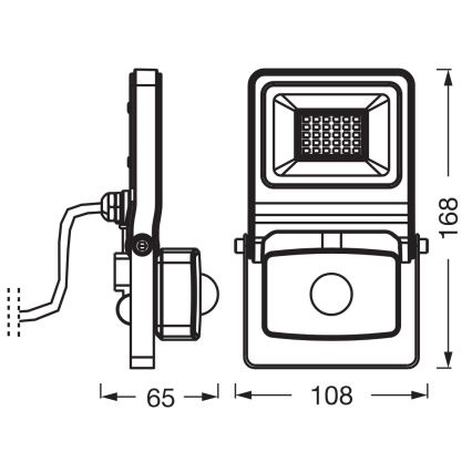 Osram - LED reflektor s pohybovým senzorom ENDURA LED/20W/230V 3000K IP44