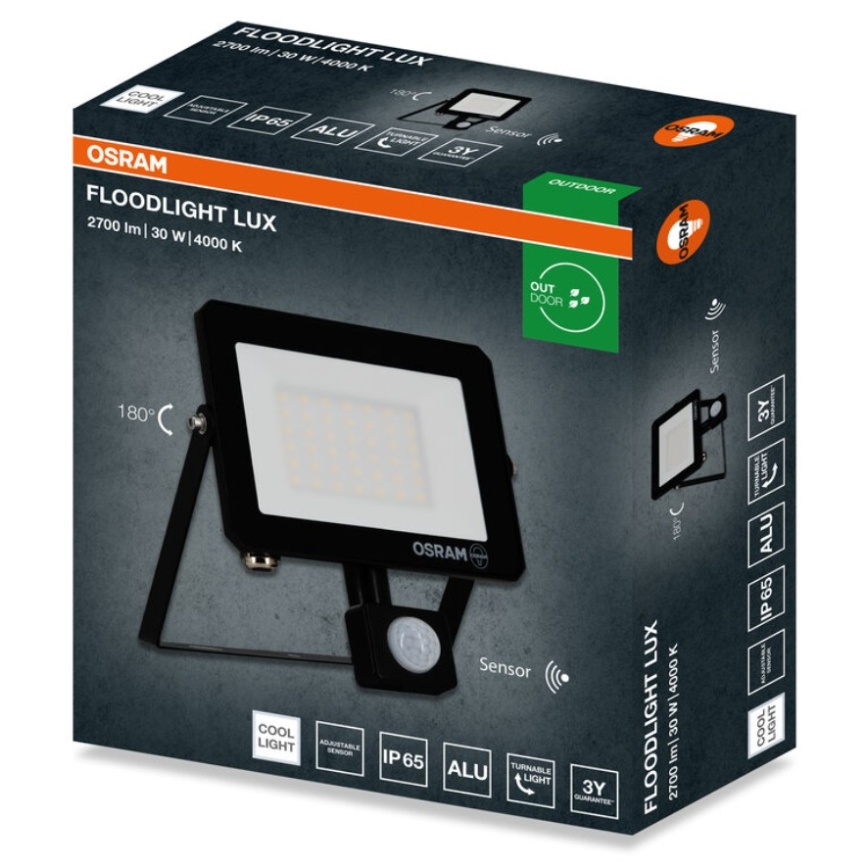 Osram - LED reflektor so senzorom FLOODLIGHT LED/30W/230V 4000K IP65