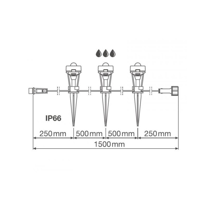 Osram - LED RGB Stmievateľná vonkajšia dekorácia LIGHTIFY 3xLED/1,5W/230V IP66
