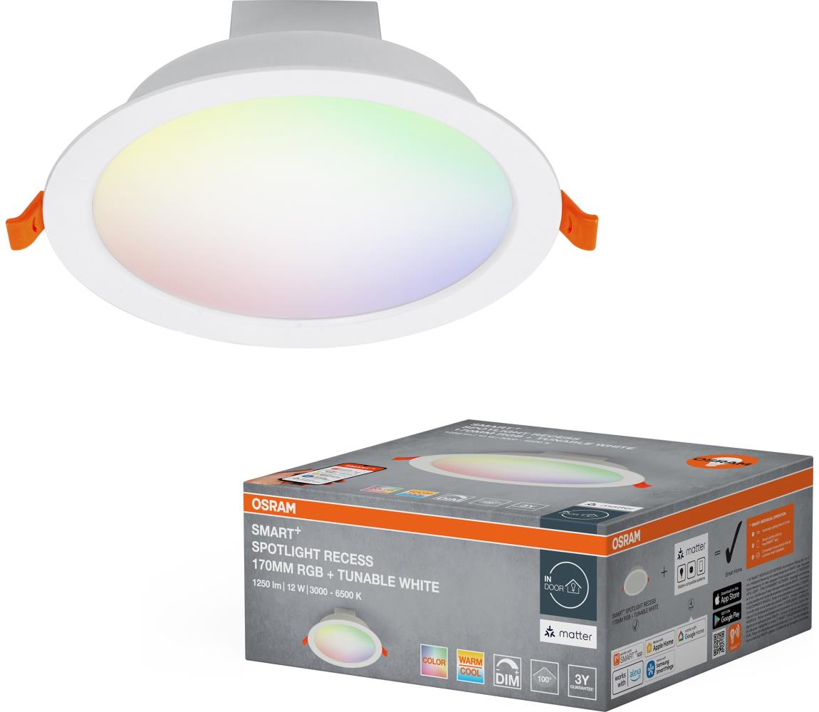 Osram - LED RGB stmievateľné podhľadové svietidlo SMART+ DOWNLIGHT LED/12W/230V Wi-Fi 4099854475696