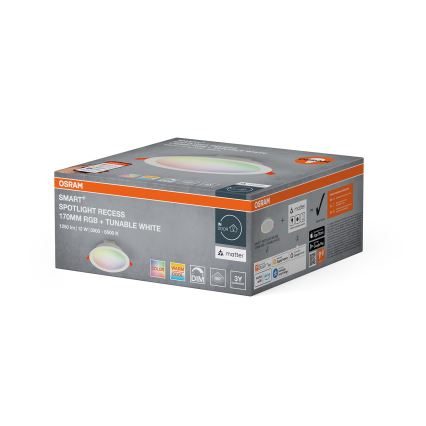 Osram - LED RGB stlmiteľné zapustené svietidlo SMART+ DOWNLIGHT LED/12W/230V 3000-6500K Wi-Fi