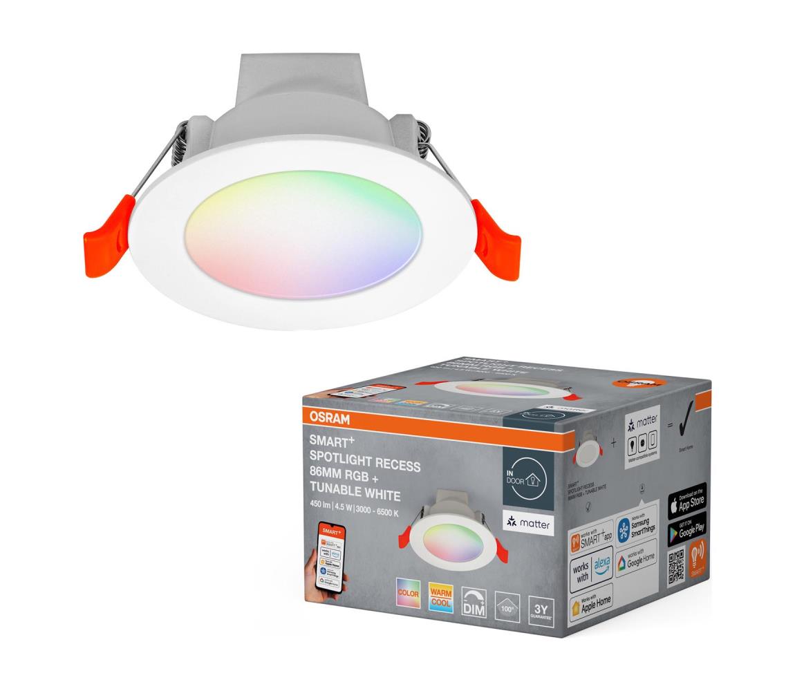 Osram - LED RGB stmievateľné podhľadové svietidlo SMART+ DOWNLIGHT LED/4,5W/230V Wi‑Fi 4099854475719