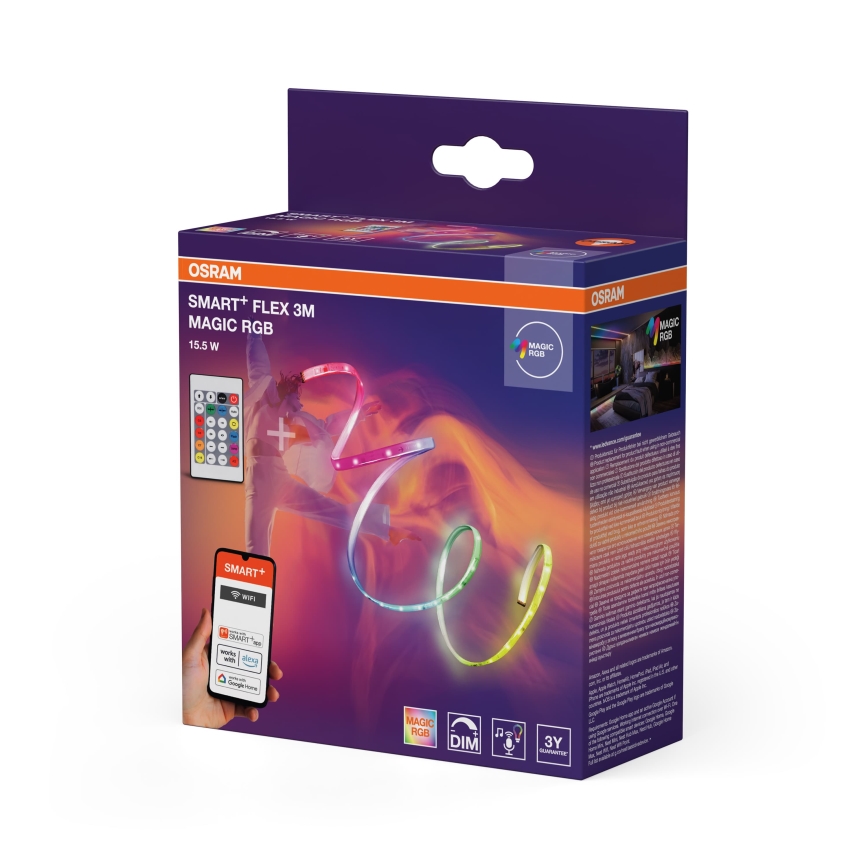 Osram - LED RGB Stmievateľný pás SMART+ MAGIC FLEX 3m LED/15,5W/230V Wi-Fi + diaľkové ovládanie