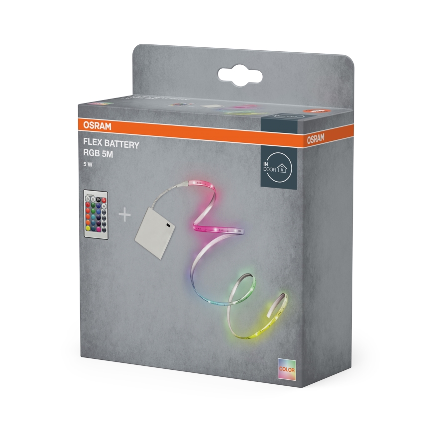 Osram - LED RGB Stmievateľný pás FLEX BATTERY 5m LED/5W/4xAA + diaľkové ovládanie