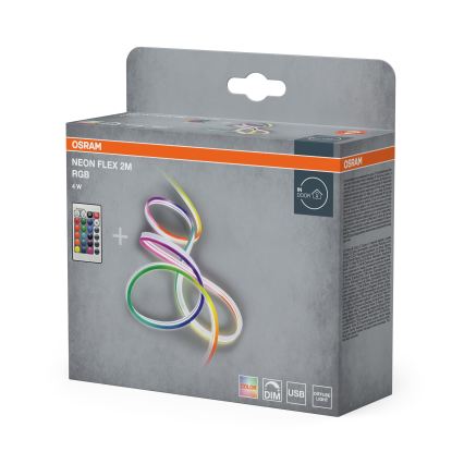 Osram - RGBW LED stmievateľný pás NEON FLEX 2m LED/4W/5V + diaľkové ovládanie
