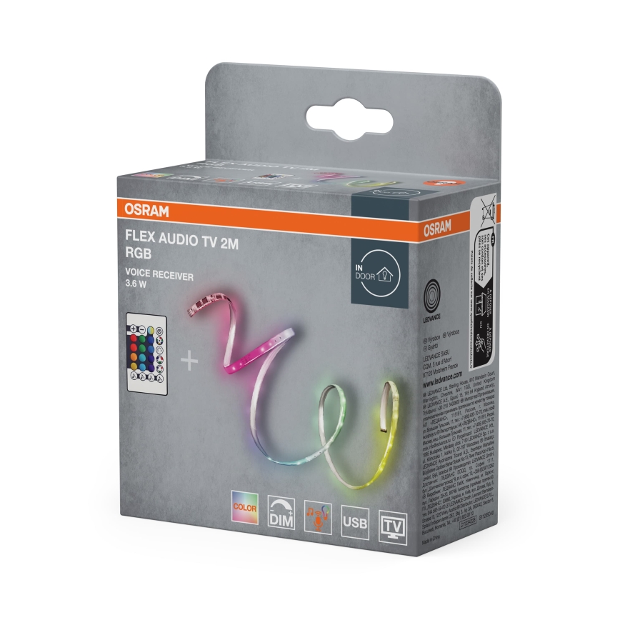 Osram - LED RGB stmievateľný pásik pre TV FLEX AUDIO 2 m LED/3,6W/5V + diaľkové ovládanie