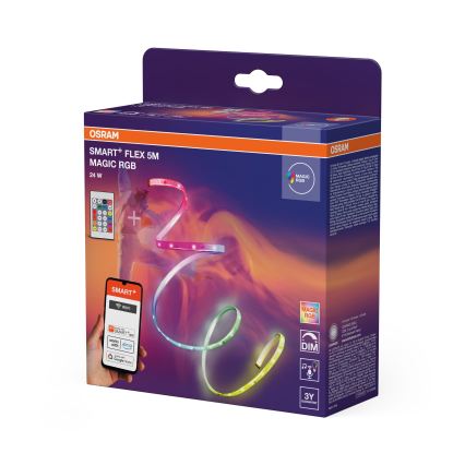 Osram - LED RGB stmievateľný pás SMART+ MAGIC FLEX 5m LED/24W/230V Wi-Fi + diaľkové ovládanie