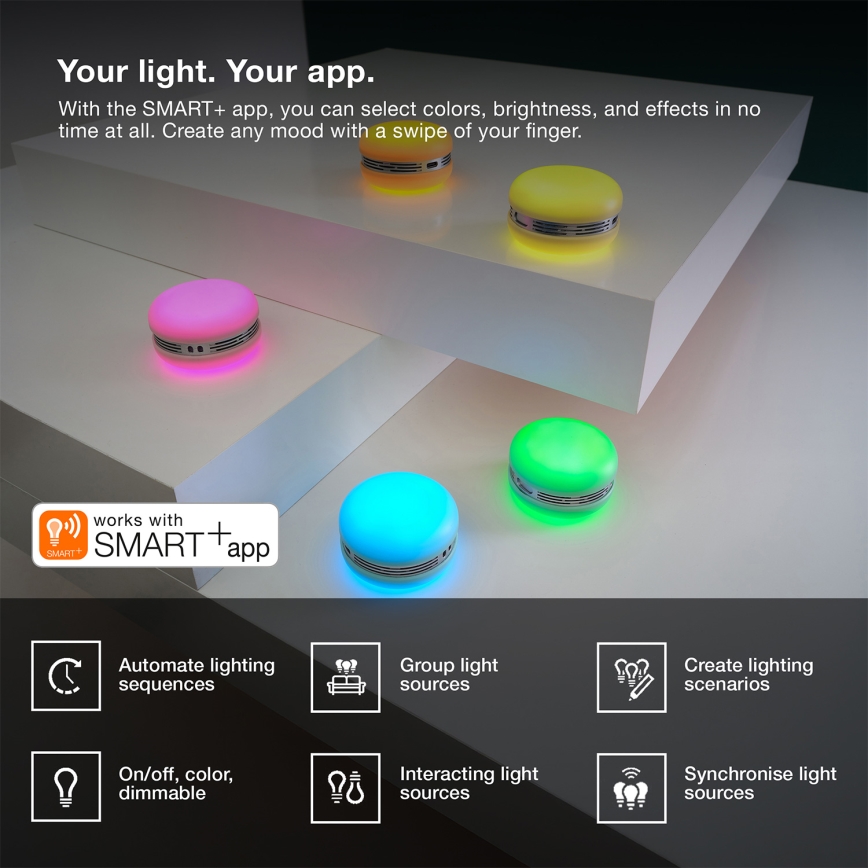 Osram - LED RGB Stmievateľný reproduktor SMART+ MACARON LED/1,75W/3,7V 450 mAh ružová