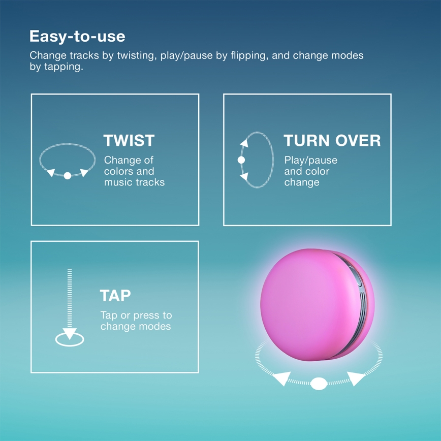 Osram - LED RGB stmievateľný reproduktor SMART+ MACARON LED/1,75W/3,7V 450 mAh zelená