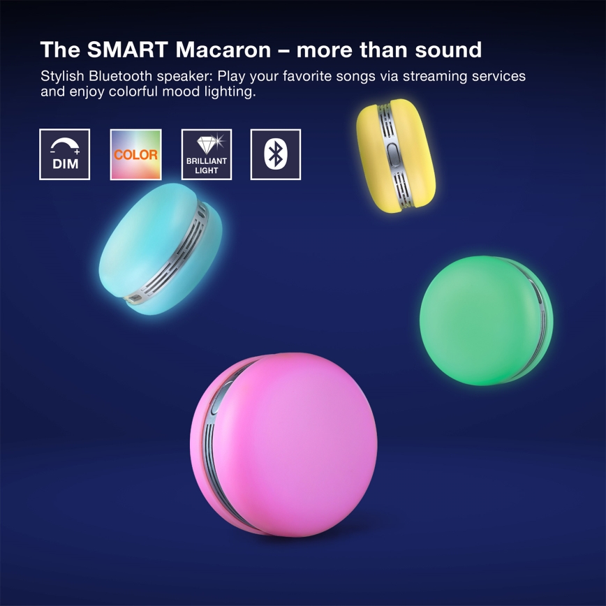 Osram - LED RGB stmievateľný reproduktor SMART+ MACARON LED/1,75W/3,7V 450 mAh zelená