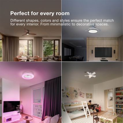 Osram - LED RGB stmievateľný stropný ventilátor NORDES LED/18W/230V 3000-6500K + diaľkové ovládanie