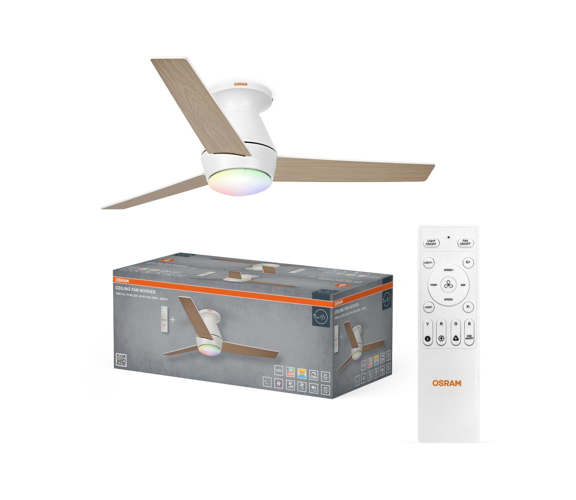 Osram - LED RGB stmievateľný stropný látor NORDES LED/18W/230V 3000-6500K + diaľkový ovládač 4058075857711