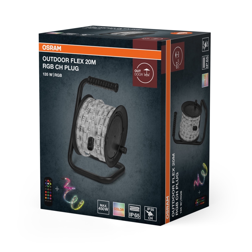 Osram - LED RGB Stmievateľný vonkajší pás FLEX 20m LED/135W/230V IP65 + diaľkové ovládanie
