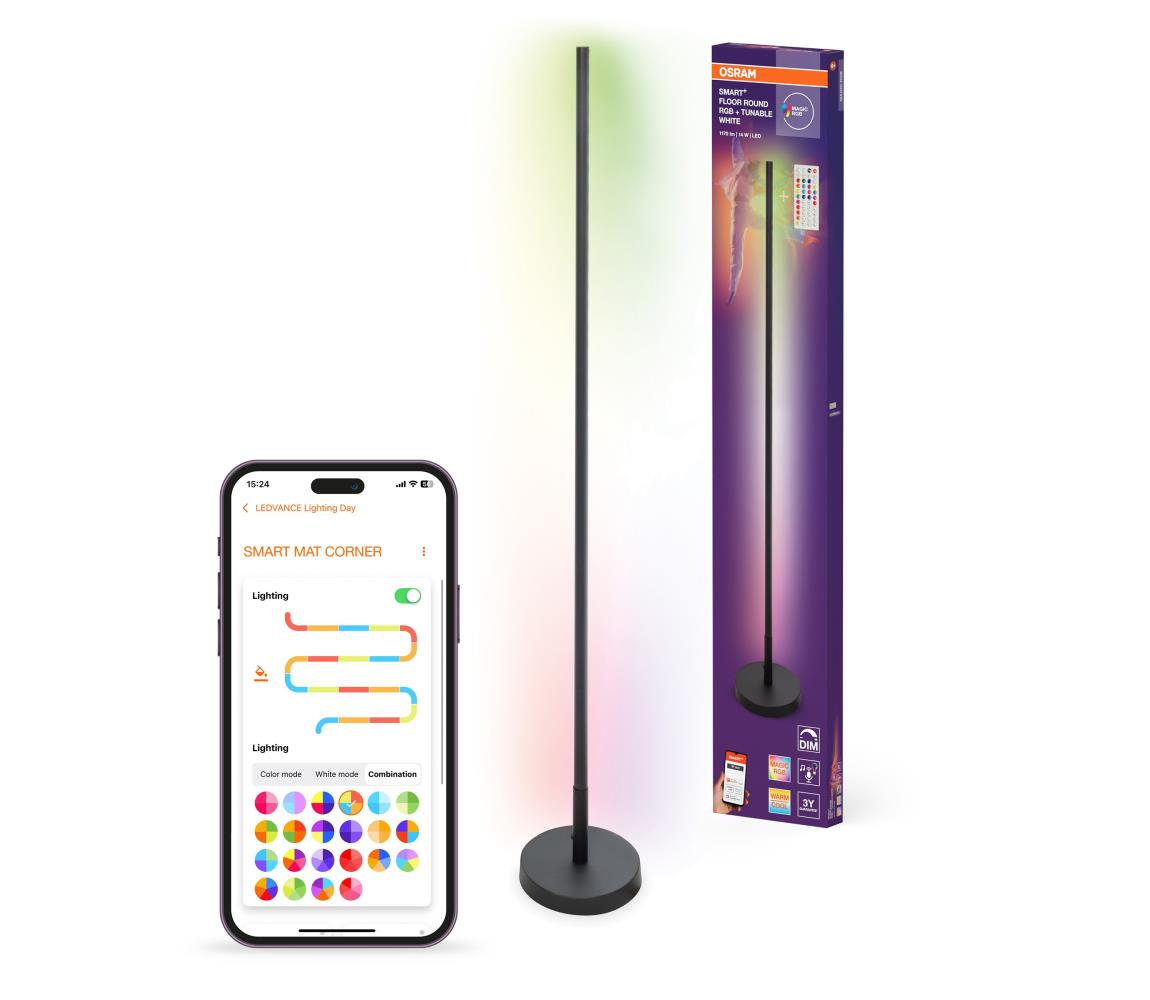 Osram - LED RGBW stlmiteľná stojacia lampa SMART+ FLOOR LED/14W/230V Wi‑Fi + diaľkové ovládanie 4099854472176