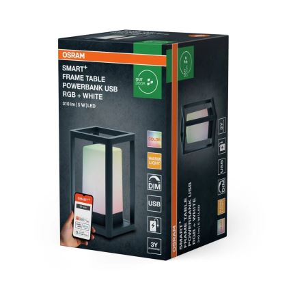 Osram - LED RGBW Stmieva­teľná stolná lampa SMART+ LED/5W/5V 3000K IP44 Wi‑Fi