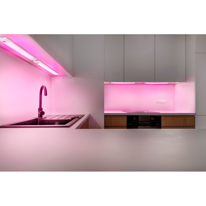 Osram - LED RGBW stmievateľné podlinkové svietidlo so snímačom pohybu LINEAR EDGE LED/8W/230V 50 cm biela + diaľkové ovládanie