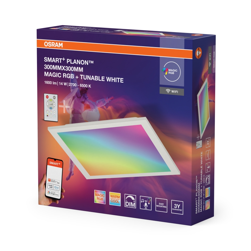 Osram - LED RGBW stmievateľné stropné svietidlo SMART+ MAGIC LED/14W/230V 2700-6500K 30x30 cm Wi-Fi + diaľkové ovládanie