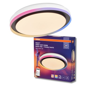 Osram - LED RGBW Stmievateľné stropné svietidlo SMART+ MAGIC LED/38W/230V pr. 49 cm čierne 2700-6500K Wi-Fi