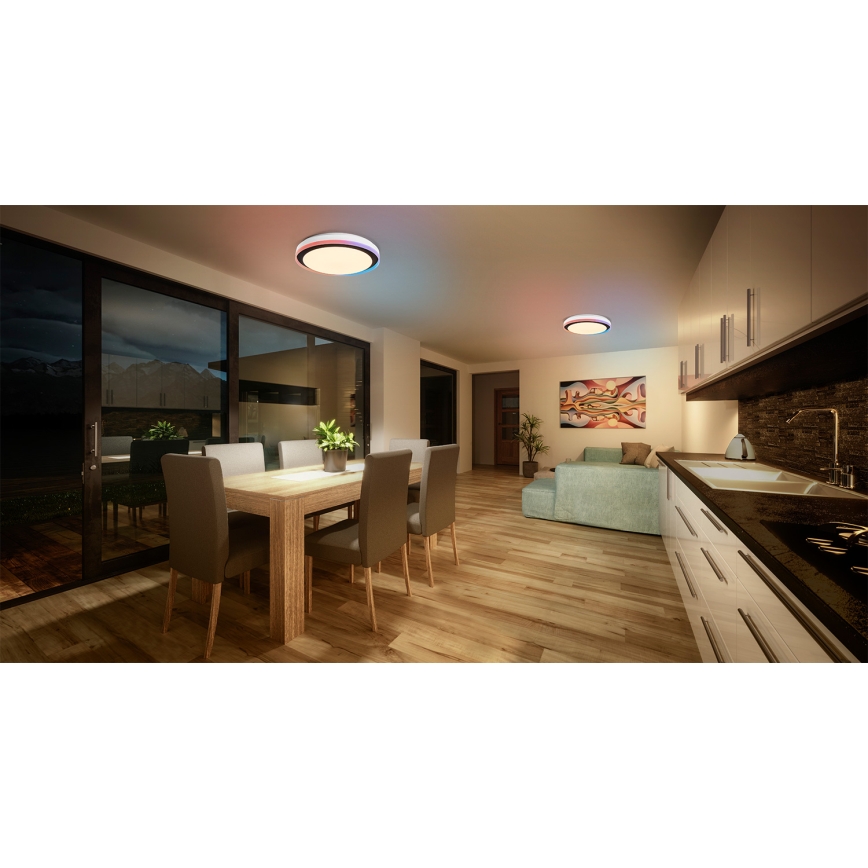 Osram - LED RGBW Stmievateľné stropné svietidlo SMART+ MAGIC LED/38W/230V pr. 49 cm čierne 2700-6500K Wi-Fi
