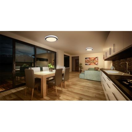 Osram - LED RGBW Stmievateľné stropné svietidlo SMART+ MAGIC LED/38W/230V pr. 49 cm čierne 2700-6500K Wi-Fi