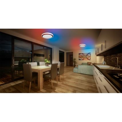 Osram - LED RGBW Stmievateľné stropné svietidlo SMART+ MAGIC LED/38W/230V pr. 49 cm čierne 2700-6500K Wi-Fi