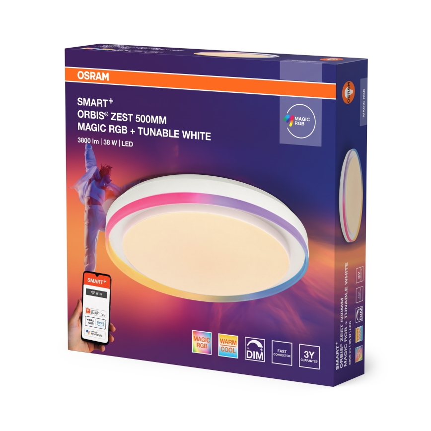 Osram - LED RGBW stmievateľné stropné svietidlo SMART+ MAGIC LED/38W/230V priemer 49 cm biela 2700-6500K Wi-Fi