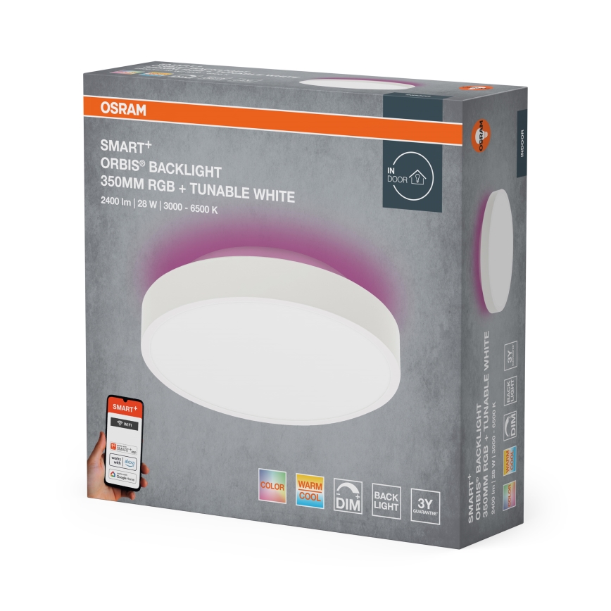 Osram - LED RGBW stmievateľné stropné svietidlo SMART+ ORBIS LED/28W/230V priemer 35 cm 2700-6500K Wi-Fi