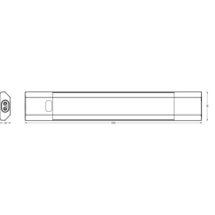 Osram - LED RGBW stmievateľné podlinkové svietidlo so snímačom pohybu LINEAR EDGE LED/8W/230V 50 cm čierna + diaľkové ovládanie