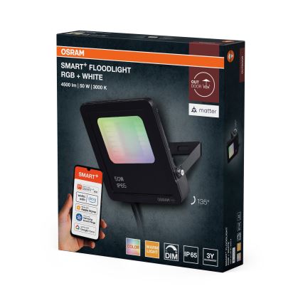 Osram - LED RGBW Stmievateľný reflektor SMART+ FLOODLIGHT LED/50W/230V IP65 Wi-Fi