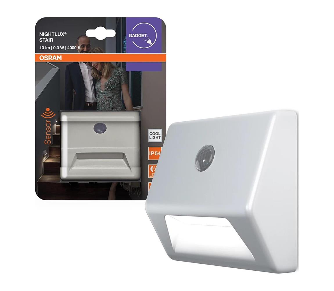 Osram - LED schodiskové svietidlo so senzorom NIGHTLUX LED/0,25W/3xAAA IP54 4099854530951
