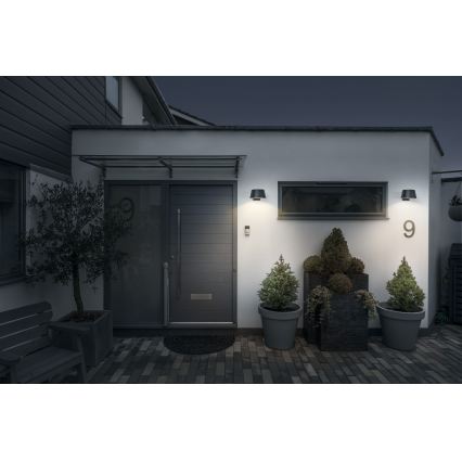 Osram - LED solárne nástenné svietidlo so senzorom ENDURA STYLE LED/10,1W/4,2V 2000 mAh IP54 antracit