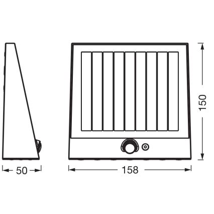 Osram - LED solárne nástenné svietidlo so senzorom ENDURA STYLE LED/10,2W/4,2V 2000 mAh IP54 antracit