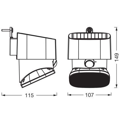 Osram - LED solárne nástenné svietidlo so senzorom ENDURA STYLE LED/10,3W/4,2V 2000 mAh IP54 antracit