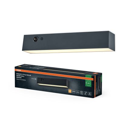 Osram - LED solárne nástenné svietidlo so senzorom ENDURA STYLE LED/12,4W/4,2V 2000 mAh IP54 antracit