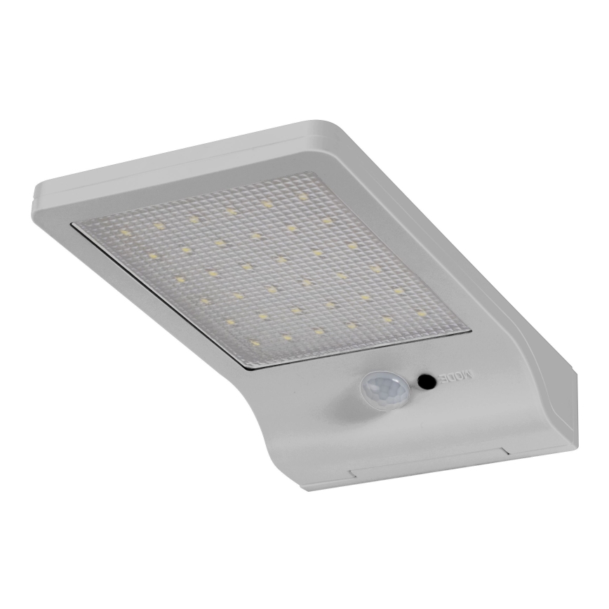 Osram - LED solárne nástenné svietidlo so senzorom DOORLED LED/3W/3,3V 2000 mAh IP44 strieborné