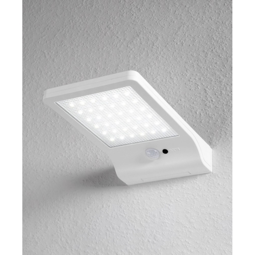 Osram - LED solárne nástenné svietidlo so snímačom DOORLED LED/3W/3,3V 2000 mAh IP44 biela
