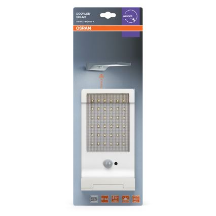 Osram - LED solárne nástenné svietidlo so snímačom DOORLED LED/3W/3,3V 2000 mAh IP44 biela