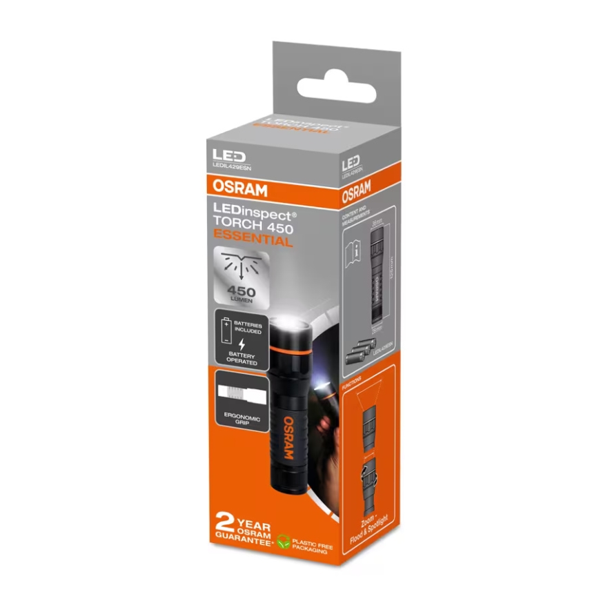 Osram - Stlmiteľná LED baterka LEDINSPECT TORCH 450 ESSENTIAL LED/6W/3xAAA IP44