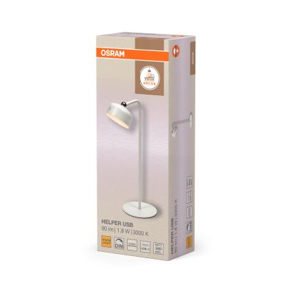 Osram - LED Stmievateľná nabíjacia stolová lampa 3v1 DECOR HELPER LED/1,8W/5V biela