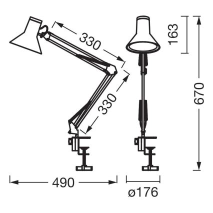 Osram - Stlmiteľná LED stolná lampa s klipom OFFICE LINE LED/9W/230V 3000K čierna