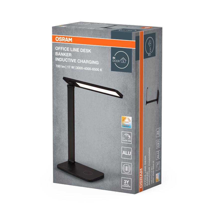 Osram - stmievateľná LED stolová lampa OFFICE LINE LED/17W/230V 3000/4000/6500K čierna