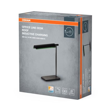 Osram - LED stmievateľná stolová lampa OFFICE LINE LED/19W/230V 3000/4000/6500K čierna