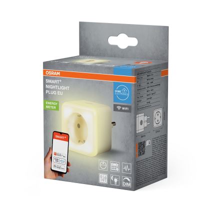 Osram - LED stmievateľná zásuvka s osvetlením SCHUKO SMART+ NIGHTLIGHT 3680W/230V Wi-Fi