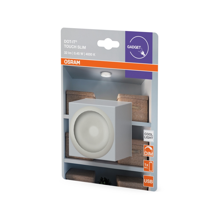 Osram - LED stmievateľné orientačné svietidlo DOT-IT LED/0,45W/5V 500 mAh biela