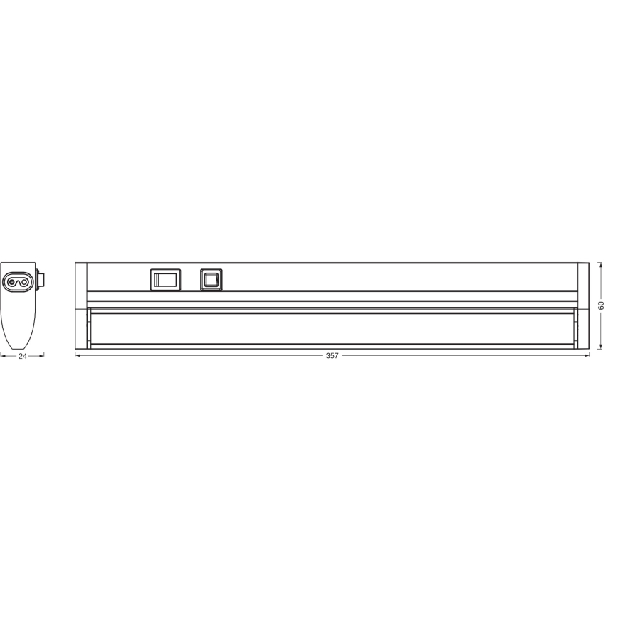 Osram - LED stmievateľné podlinkové svietidlo LINEAR TURN LED/6W/230V 3000/4000/6500K 35 cm čierne