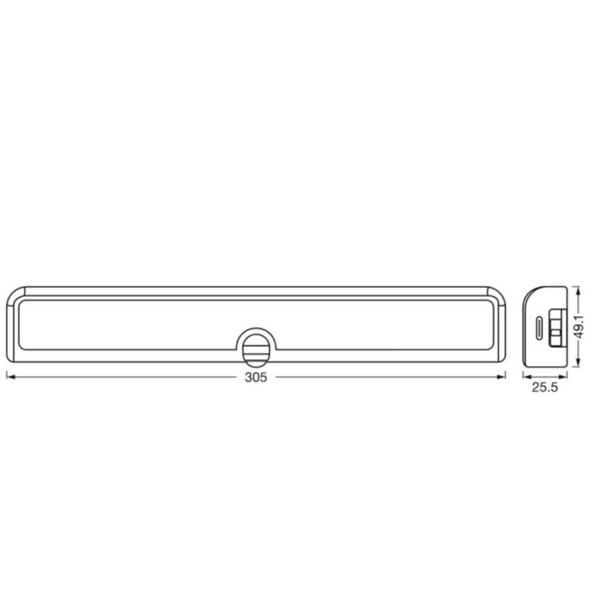 Osram - LED stmievateľné podlinkové svietidlo s pohybovým a súmrakovým senzorom LINEAR LED/3,8W/5V/3xAA 3000K 30 cm biela