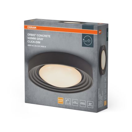 Osram - LED stmievateľné stropné svietidlo ORBIS CONCRETE LED/24,5W/230V priemer 50 cm sivá/betón