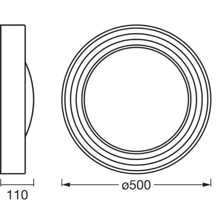 Osram - LED stmievateľné stropné svietidlo ORBIS CONCRETE LED/24,5W/230V priemer 50 cm sivá/betón