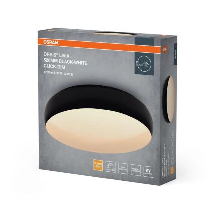 Osram - Stmievateľné LED stropné svietidlo ORBIS LIVIA LED/36W/230V pr. 52 cm čierna/biela