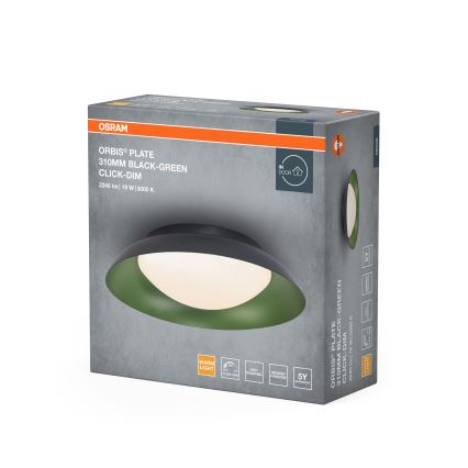 Osram - LED Stmievateľné stropné svietidlo ORBIS PLATE LED/19W/230V priemer 31 cm zelená/čierna